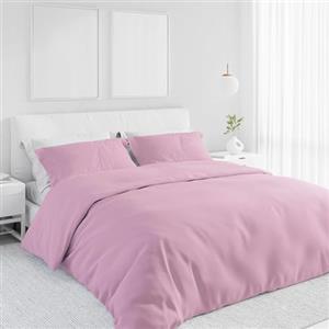Corredocasa Set Copripiumino Singolo in Cotone Morbidissimo, Made in Italy - Invernale, Tinta Unita con Sacco per Piumone e 1 Federa - Traspirante e Facile da Lavare (Rosa, Singolo)