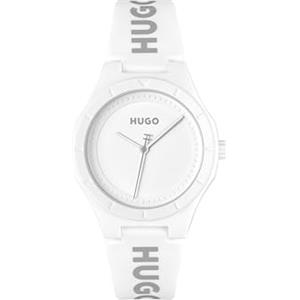 HUGO Orologio Analogico al Quarzo da Donna Collezione #LIT FOR HER con Cinturino in Silicone Bianco - 1540165