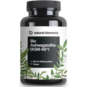 Natural Elements Bio Ashwagandha KSM-66 Premium Qualità Bio 67 g Capsu