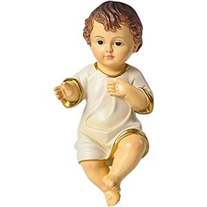 STOBOK Statuetta Gesù Bambino Presepe - Figura Natale Cristo in Resina - Statua Sacra Religiosa da Tavolo per Decorazione Chiesa