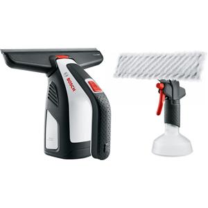 Bosch GlassVAC Solo Plus - Lavavetri elettrico a batteria - con una testina, spruzzino e panno in microfibra