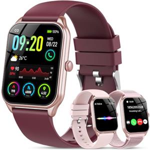 IKT Smartwatch Donna,1.83''Orologio Smartwatch Donna con Chiamate/Notifiche WhatsApp,120 Modalità Sportive, Sonno Cardiofrequenzimetro SpO2 Sollecitazioni, IP68 Smart Watch per Android iOS (3Cinturino)
