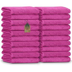 NatureMark Asciugamani Ospite - Confezione da 20 (30x50 cm), 100% Cotone, Certificati OEKO-TEX, Morbidi, Assorbenti e Facili da Lavare - Per Bagno, Ospiti & Spa - Rosa