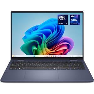 Dell 16 Plus 2-in-1 Laptop - Intel Core Ultra 7 256V, 16GB RAM, 1TB SSD | 16" 2.5K 90Hz, Intel Arc Graphics, Windows 11 Home. Copilot+ PC (Caricatore venduto separatamente)