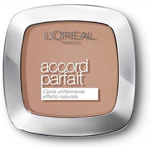 L'Oreal Paris L'Oréal Paris Cipria in Polvere Uniformante Fissante Accord Parfait, Finish Matte e Risultato Naturale, 7D Ambre Doré