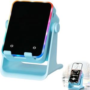 Generic Altoparlante a induzione wireless, altoparlante Bluetooth 5 in 1 con supporto per telefono, supporto per altoparlante audio a induzione ricaricabile con luce RGB, supporto da scrivania regolabile a