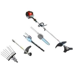 GrecoShop Decespugliatore a Scoppio 52cc Multifunzione 5in1 Professionale 2 Tempi con Tagliasiepi, Motosega Potatore Troncarami, Disco 3 Lame, Testa Abbacchiatore Scuotiolive, Asta Prolunga