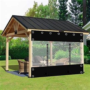 Generic Telone trasparente impermeabile per gazebo, portico, con porte con cerniera, in PVC, 2,4 x 2,4 m
