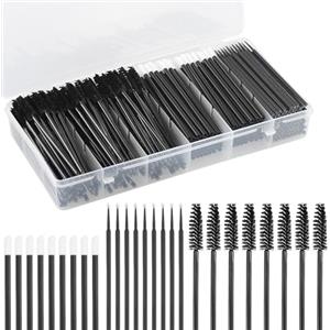 EASYKEENECOM Set di 330 bacchette usa e getta per mascara, applicatori per ciglia, 110 pennelli per ciglia, 110 pennelli per labbra, 110 micro pennelli, kit di strumenti per il trucco con scatola organizer