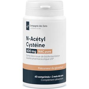 La Compagnie des Sens NAC (N-acetil-cisteina) 600 mg - Forma libera da biofermentazione - Qualità farmaceutica USP - 60 compresse - 2 mesi di trattamento - Vegano - Prodotto in Francia - Confezionato a Lione