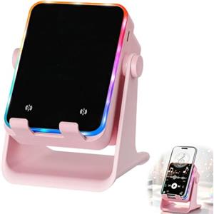 Generic Altoparlante a induzione wireless, altoparlante Bluetooth 5 in 1 con supporto per telefono, supporto per altoparlante audio a induzione ricaricabile con luce RGB, supporto da scrivania regolabile a