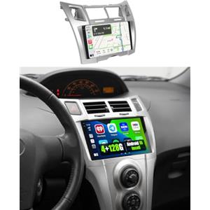 Hikity 4+128G Autoradio per Toyota Yaris/Vizi 2005-2011 Wireless CarPlay | Android 15 9 Pollici Incell Radio con Wireless Android Auto Schermo diviso FM/RDS EQ Bluetooth Wi-Fi SWC GPS Microfono