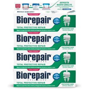 Biorepair, Dentifricio PROWHITE, Smalto Più Bianco e Liscio, 4 x 60 ml | Riempe le Micro-Imperfezioni Con Più Microrepair, Formula Potenziata, Tecnologia Sbiancante PVP, Senza Fluoro e Parabeni