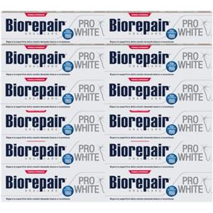 Biorepair, Dentifricio PROWHITE FILLER, Smalto Più Bianco e Liscio, 12x75ml | Riempe le Micro-Imperfezioni Con Più MicroRepair, Formula Potenziata, Tecnologia Sbiancante PVP, Senza Fluoro e Parabeni