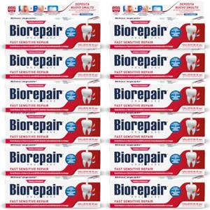 Biorepair, Dentifricio Fast Sensitive Repair, 12x60ml | Riduce la Sensibilità Dentale e Dà Sollievo dal Dolore dei Denti Sensibili in 30 Secondi, Protegge e Ripara lo Smalto