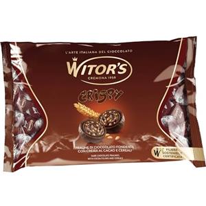 WITOR'S - Selection Crispy Dark - Cioccolatini Ripieni con Cuore Cremoso al Cacao e Granella di Cereali - Praline di Cioccolato Finissimo - Snack Dolci di Cioccolato Fondente - Busta da 1 Kg