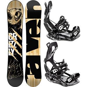 RAVEN Set da Snowboard - Tavola Snowboard Grizzly + Attacchi Fastec FT360 Nero