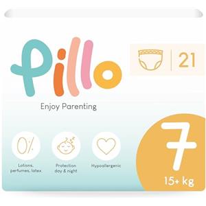 PILLO PREMIUM Pillo Pants Taglia 7 - Confezione da 21 Pannolini Mutandina 7 - XXL (15+ kg), Pannolini Pillo - Prima Infanzia