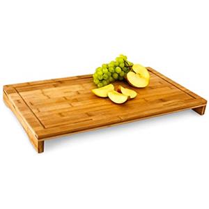 Relaxdays Tagliere in bambù, Accessori per la Cucina, Ripiano per Tagliare XL, H x L x P: 4,5 x 52 x 29 cm, Marrone