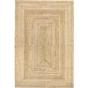 HAMID - Tappeto di Iuta Alhambra Colore Naturale, Tappeti 100% Fibra di Iuta, Intrecciato a Mano, Tappeti per Soggiorno, Sala da Pranzo, Camera da Letto, Corridoi (200x300cm),