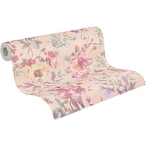 Livingwalls carta da parati TNT con motivo floreale in rosa, metallizzato, verde, rosa e giallo - Carta da parati floreale romantica 10,05 m x 0,53 m di COSMOPOLITAN - 790613