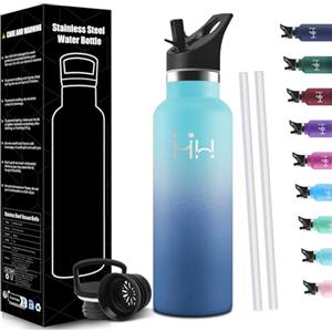 HoneyHolly Borraccia Termica 750 ML, Senza BPA, Bottiglia Termica, Sottovuoto a Doppia Parete, Borracce Termiche, 18/8 Acciaio Inox, Borraccia Acciaio, con Cannuccia, Termos per Palestra, Sport, Bici