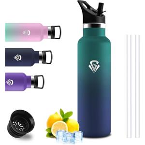 Mujigaga Borraccia Termica 750 ml, Senza BPA, Borraccia con Cannuccia, Bottiglia Termica Senza Perdite, Borracce Termiche, Acciaio Inossidabile 18/8, Borracia Metallo per Viaggio, Palestra, Fitness