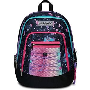 Seven Zaino Scuola Advanced a Doppio Scomparto con Tasca Porta PC Portatile e Tasca Porta Borraccia, Unisex-Bambini e Ragazzi,