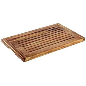APS 883 - Tagliere per pane, 47,5 x 32 cm, altezza 2 cm, in legno di acacia, scomparto rimovibile per briciole