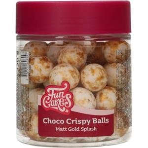 FunCakes Choco Crispy Balls Matt Gold Splash - Perles di Cioccolato, Ottime per decorare torte, cupcake, biscotti, crostate e molto altro - Decorazione per torte - 60g