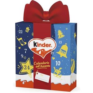 Kinder Giftbox - Calendario Avvento 2026, 214 gr | Calendario dell'Avvento con 24 cioccolatini e snack assortiti Kinder, idea regalo