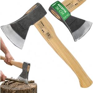 STREND PRO accetta A613 Sandblaster 600 g | manico in frassino 360 mm | tagliente temprato, testa sabbiata e verniciata | campeggio, giardino e legna da accensione