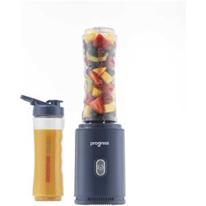 Progress Smoothie To Go Frullatore 500 W con 2 bottiglie da 600 ml | Borracce senza BPA, tappi con beccuccio, lama inox, comando one-touch, base antiscivolo, design compatto