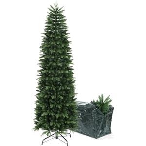 BOP Albero Di Natale Slim Enea 150 Cm, In PVC e PE Real Touch, Con Custodia Omaggio, Apertura a Ombrello, Fogliame Folto e Realistico in PVC e Polietilene, Design Snello e Slanciato, Alto e Stretto