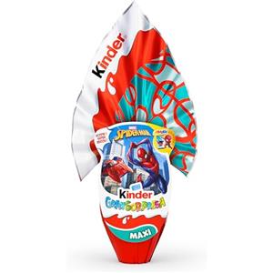 Kinder GranSorpresa Maxi Spider-Man, Uovo di Pasqua Kinder 2026 di Finissimo Cioccolato al Latte con Sorpresa Marvel Spider-Man, 220 g
