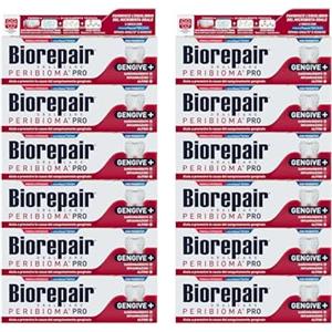 Biorepair, Dentifricio Peribioma, Pro Gengive+, 12 Confezioni da 75 ml | per un Normale Microbiota Orale, Previene Sanguinamento Gengivale e Protegge dalla Placca Gengivale