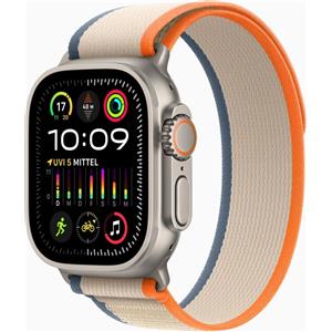 Apple Watch Ultra 2 (2023) | GPS + Cellular | argento | Trail Loop arancione/beige S/M - buono