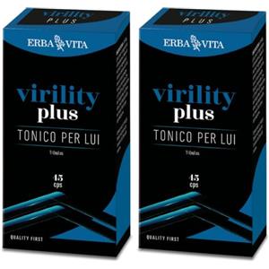 ERBA VITA Virility Plus integratore alimentare a base di estratti vegetali ad azione tonica, utili in caso di stanchezza fisica e mentale - Formato 45 Capsule
