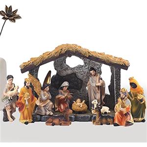 Xujuika Set Presepe Completo | Villaggio Natalizio | Statuine Presepe Natività | Set Di 12 Pezzi Per Presepe Di Natale | Capanna, Decorazione Del Soggiorno