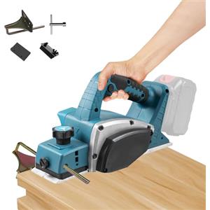 Hocomay Pialla senza fili compatibile con batteria Makita da 18 V, 15000 giri/min, pialla elettrica senza spazzole con larghezza 82 mm, profondità regolabile da 0 a 2 mm, per mobili per la lavorazione del