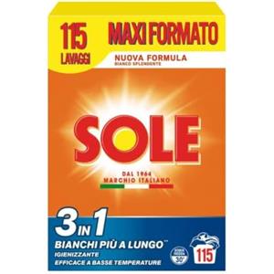 Sole Detersivo Lavatrice in Polvere Bianco Splendente 115 Misurini (Confezione da 2)