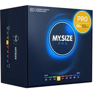 MY.SIZE PRO Preservativi Elite taglia 3, 53 mm, 80 Pezzi, vestibilità perfetta e dimensioni adatte a tutti