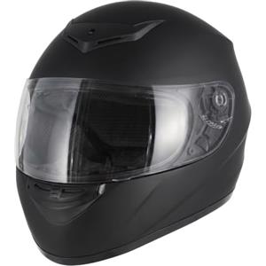 Favoto Casco Moto Integrale - Uomo e Donna, Certificato ECE, Traspirante e Confortevole, con Visiera Trasparente Antigraffio e Chiusura a Cricchetto, Nero, M (57-58cm)