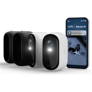 Arlo Essential - Telecamera di sorveglianza a batteria HD, per esterni, Wi-Fi, senza fili, video 1080p, visione notturna a colori, luce, rilevatore di movimento, sirena, audio a 2 vie, con periodo di