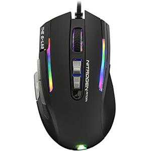 THE G-LAB Kult NITROGEN Atom Mouse Gaming ad Altissima Precisione - Sensori Ottici 7200 DPI, RGB, 9 Pulsanti Programmabili, Ultra Leggero, Ideale per MOBA/FPS - Compatibile con PC/PS5/Xbox One & X