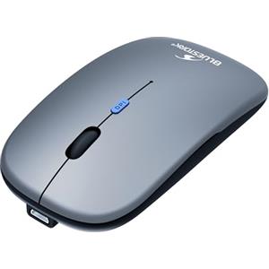 Bluestork Off 105 - Mouse Wireless Bluetooth & 2.4GHz 3200 DPI, Griglio | Wireless Bluetooth & 2.4GHz, 3200 DPI, Slim, Silenzioso, Ambidestro, Autonomia 62 Ore, Ricaricabile, Compatibile Windows/Mac