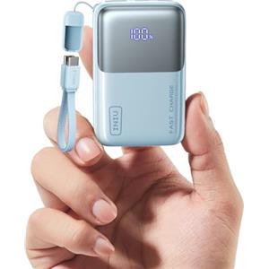 INIU Mini Power Bank, 45W 10000mAh Ricarica Rapida Powerbank, PD3.0 QC4.0 USB C Input & Output Caricatore Portatile per iPhone 17 16 15 14 13 Pro Max, Samsung S22, Azzurro Chiaro