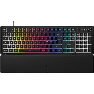 CORSAIR SKIFF 100 Tastiera da Gioco RGB Cablata Silenziosa - IT, Nero | QWERTY IT, Resistente a Polvere e Schizzi IP53, Tasti Reattivi, Manopola Multimediale