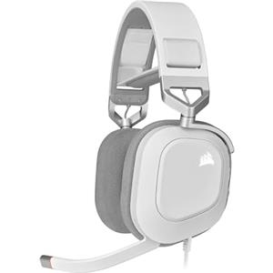Corsair HS80 RGB USB Cuffia Gaming Surround 7.1 con Microfono — Bianco | Microfono Premium, Audio Surround 7.1, Microfono Broadcast Omnidirezionale, Controlli per Volume e Mute sul Padiglione