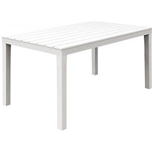 Dmora - Tavolo da esterno Vasto, Ripiano rettangolare da pranzo, Tavolo da giardino indoor e outdoor multiuso, 100% Made in Italy, 138x78h72 cm, Bianco